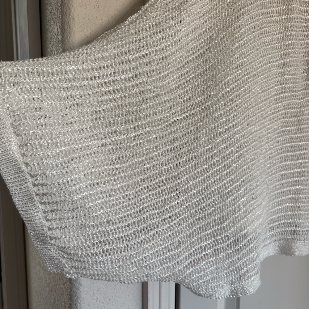 Chico's Silver Knit Poncho